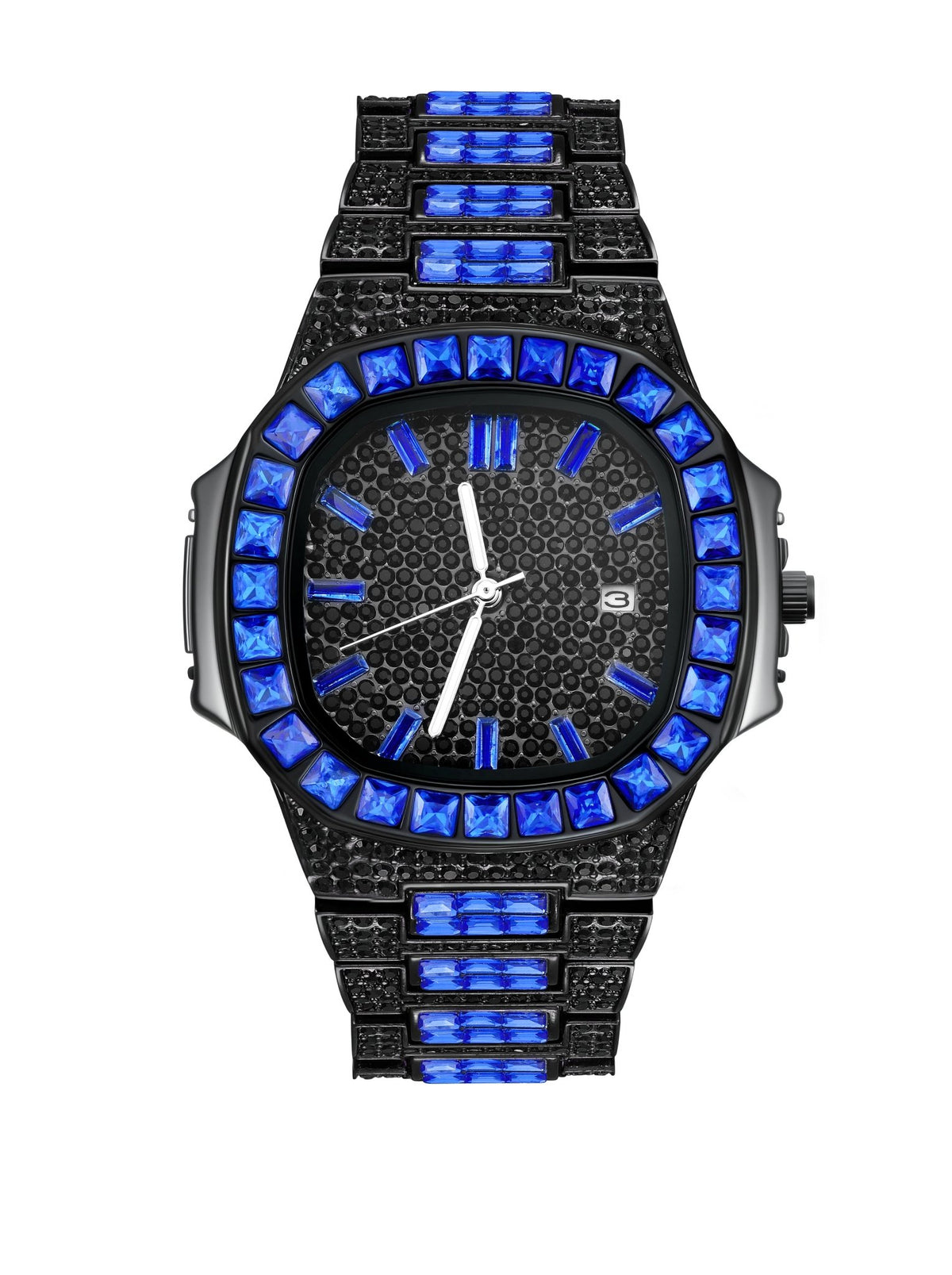 ICEGANG Nautilus Colored Gemstone & Full Diamond Watch – Luxury Iced Out Timepiece - Icegang.us