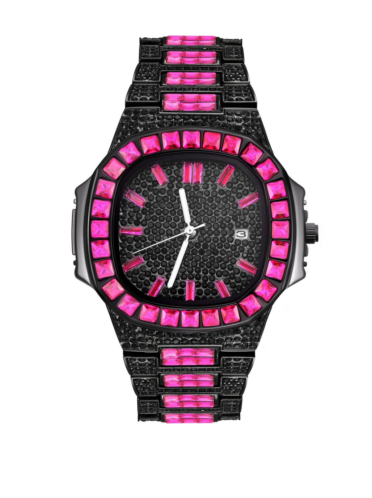 ICEGANG Nautilus Colored Gemstone & Full Diamond Watch – Luxury Iced Out Timepiece - Icegang.us
