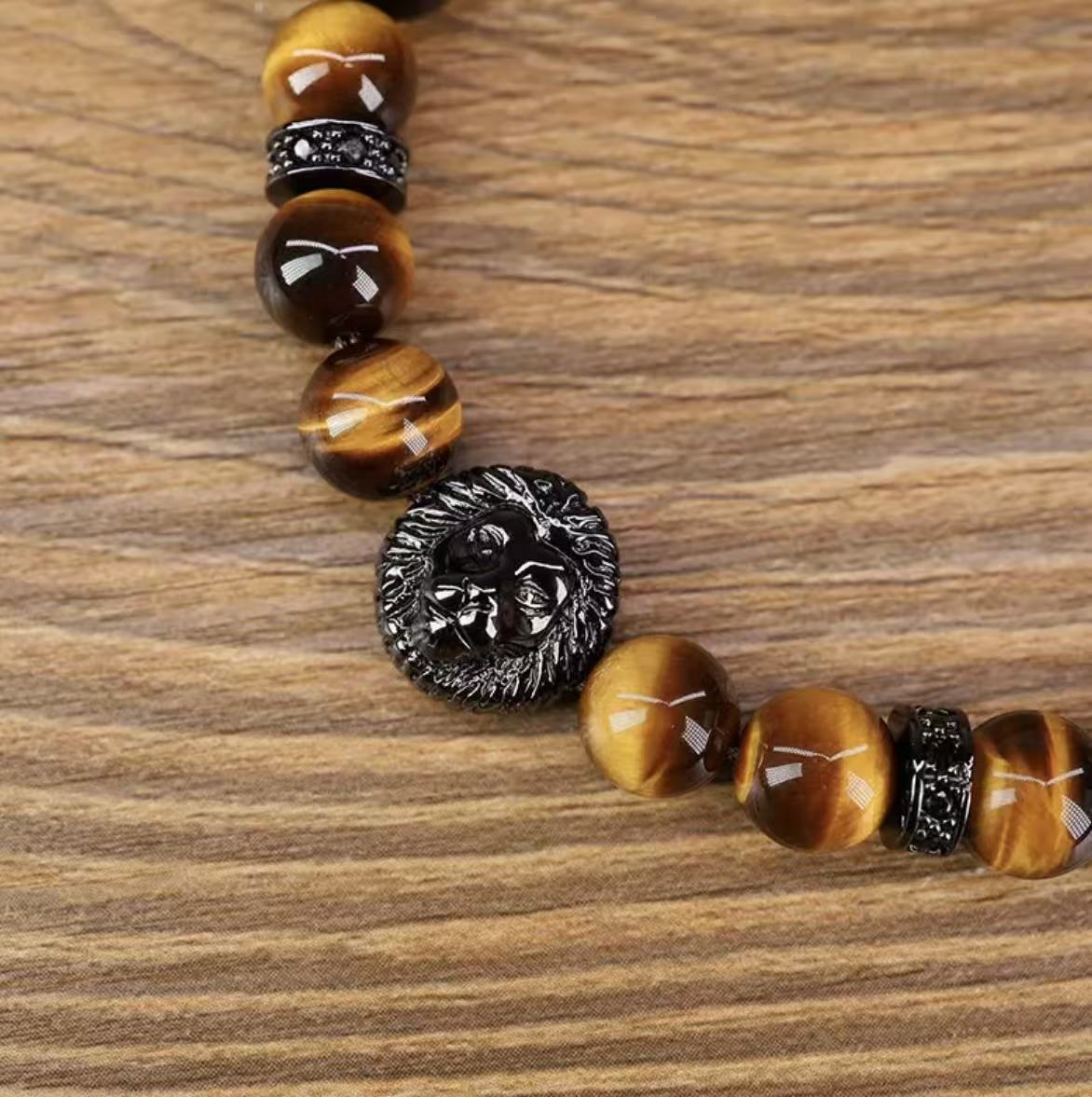 ICEGANG Natural Tiger's Eye Stone Men's Bracelet (Adjustable Size) - icegang.us