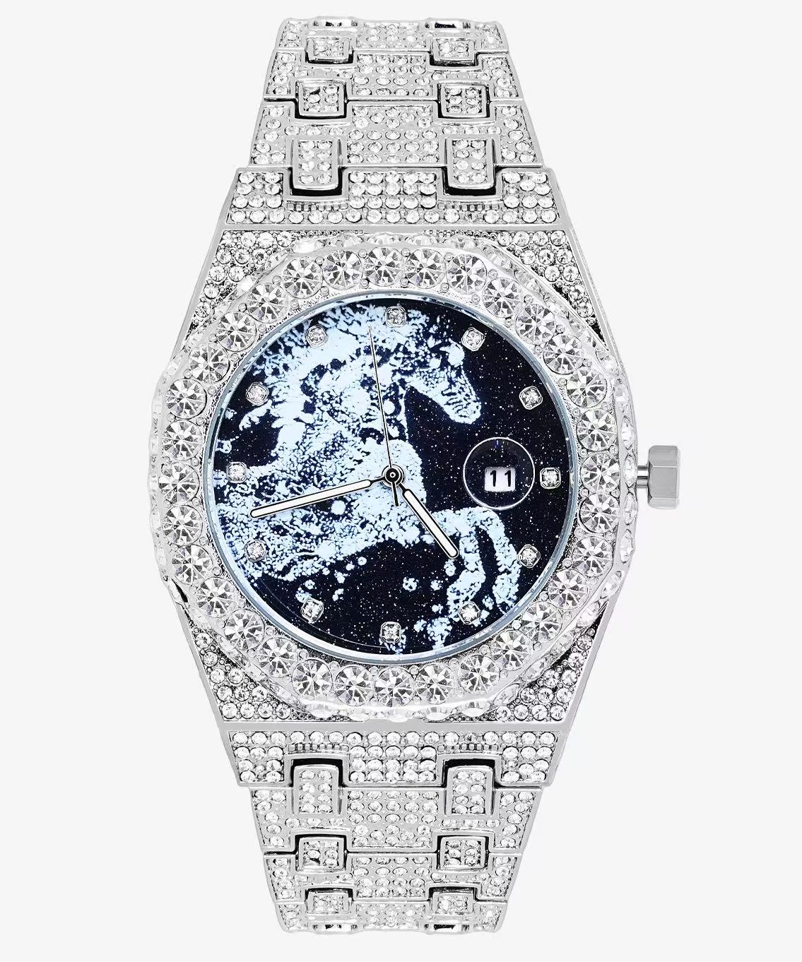 ICEGANG Year of the Horse Limited Edition Starry Sky Diamond Oak Watch - Icegang.us