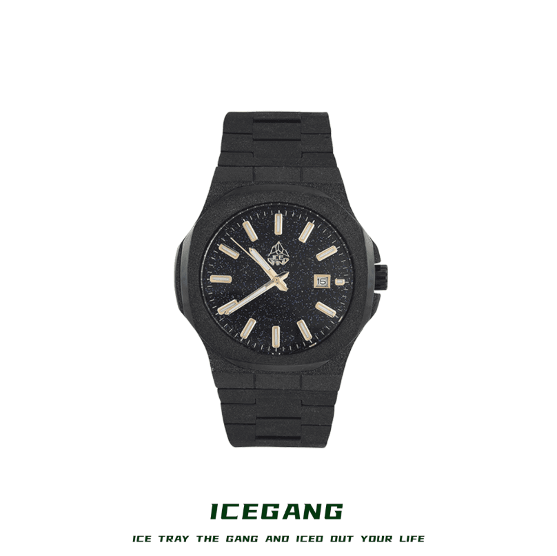 ICEGANG original stardust series Nautilus frosted gold starry sky watch - icegang.us