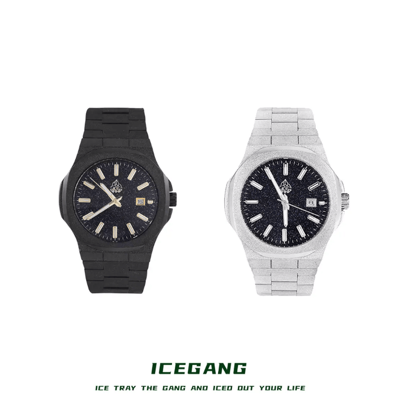 ICEGANG original stardust series Nautilus frosted gold starry sky watch - icegang.us