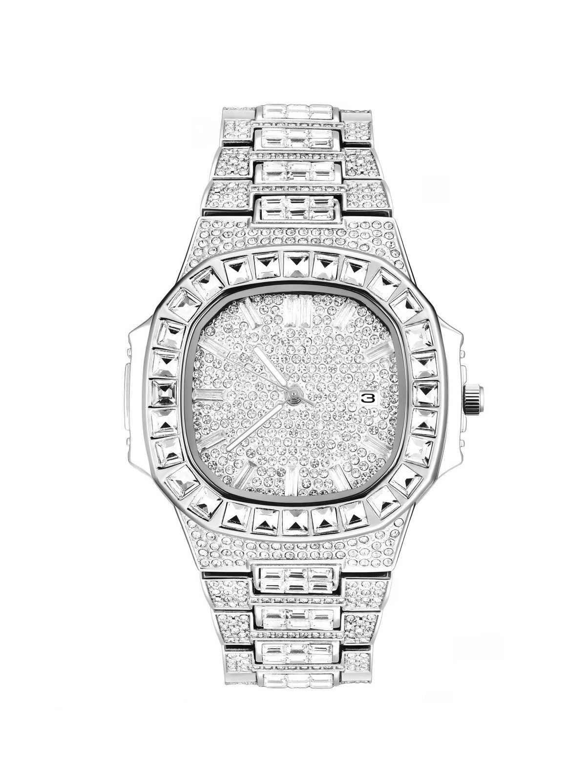 ICEGANG Nautilus Colored Gemstone & Full Diamond Watch – Luxury Iced Out Timepiece - Icegang.us