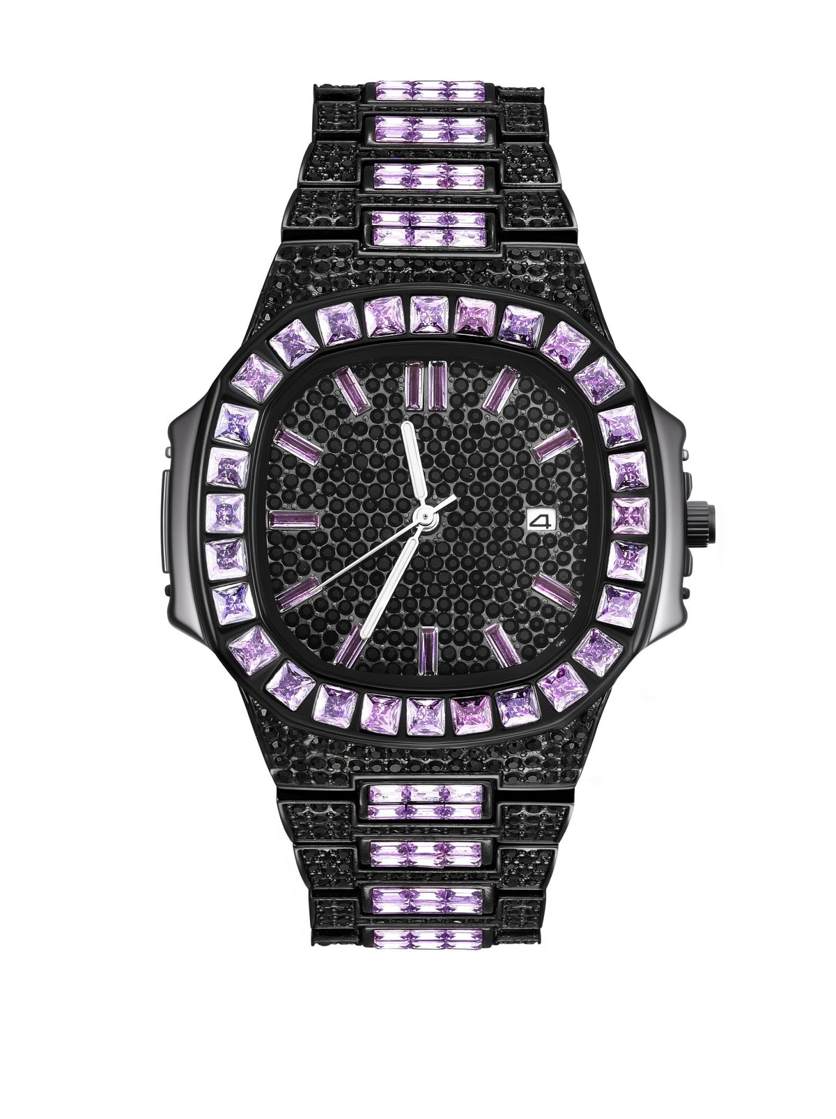 ICEGANG Nautilus Colored Gemstone & Full Diamond Watch – Luxury Iced Out Timepiece - Icegang.us
