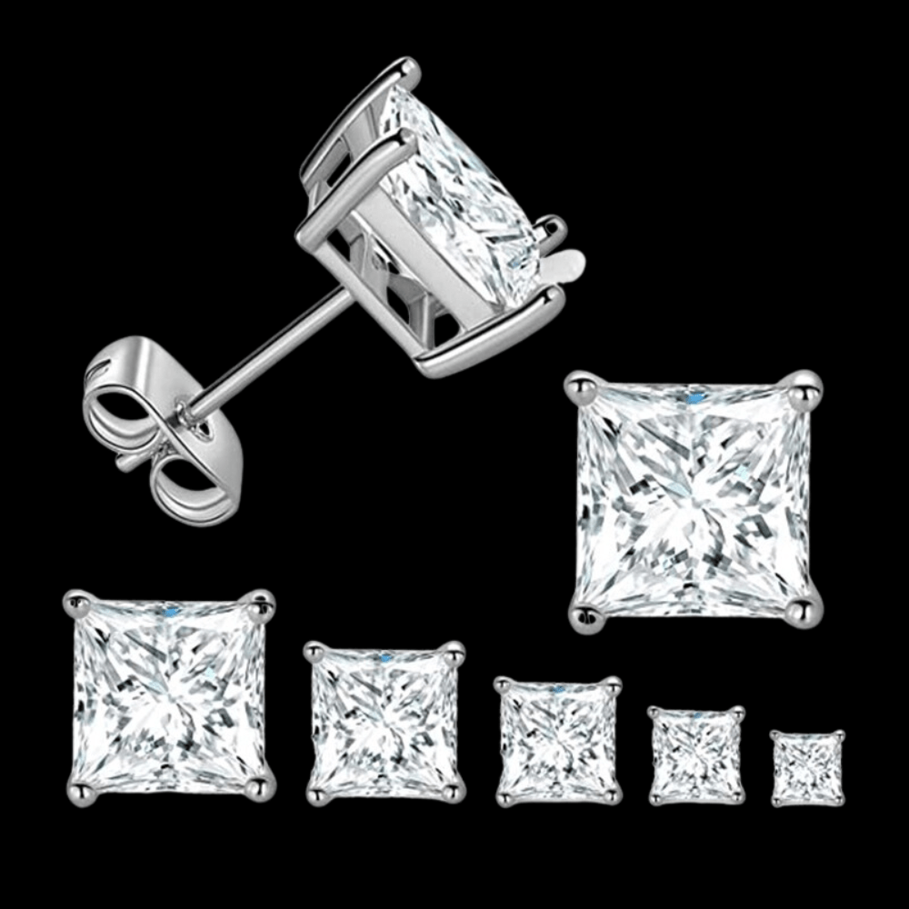 Men's Sterling Sliver Moissanite Zircon Stud Earrings - icegang.us