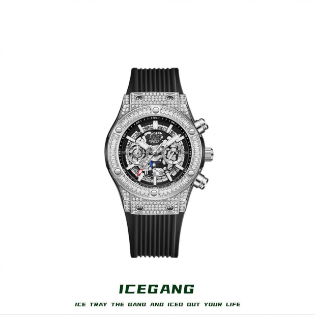 ICEGANG Star Series Mechanical Three-Eye Moissanite Couples Multi-Function Fashion Watch