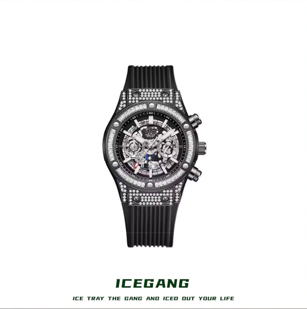 ICEGANG Star Series Mechanical Three-Eye Moissanite Couples Multi-Function Fashion Watch