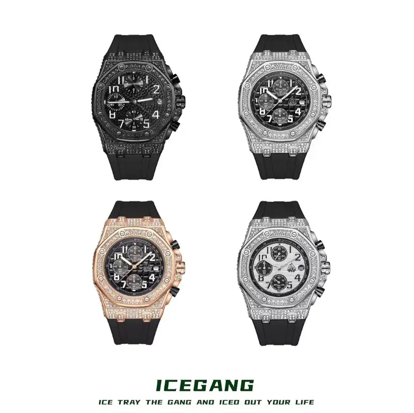ICEGANG three-eye Fashionable diamond watches