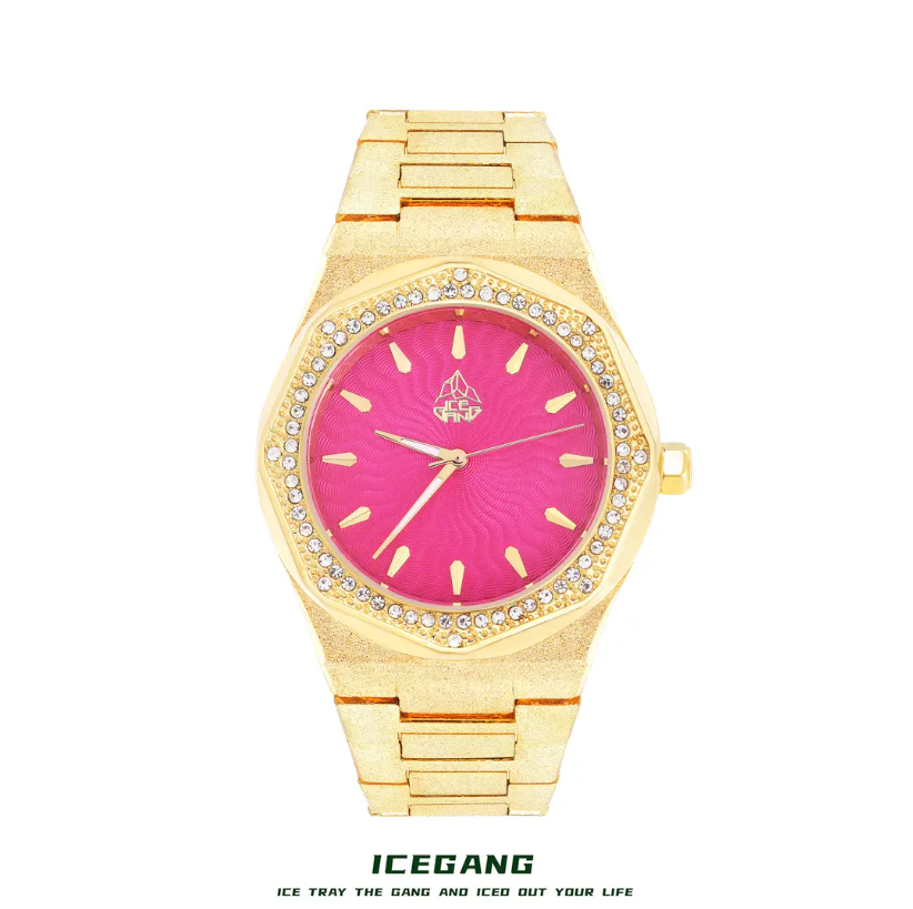 ICEGANG Sun God Series Frosted Gold Full Diamond Watch