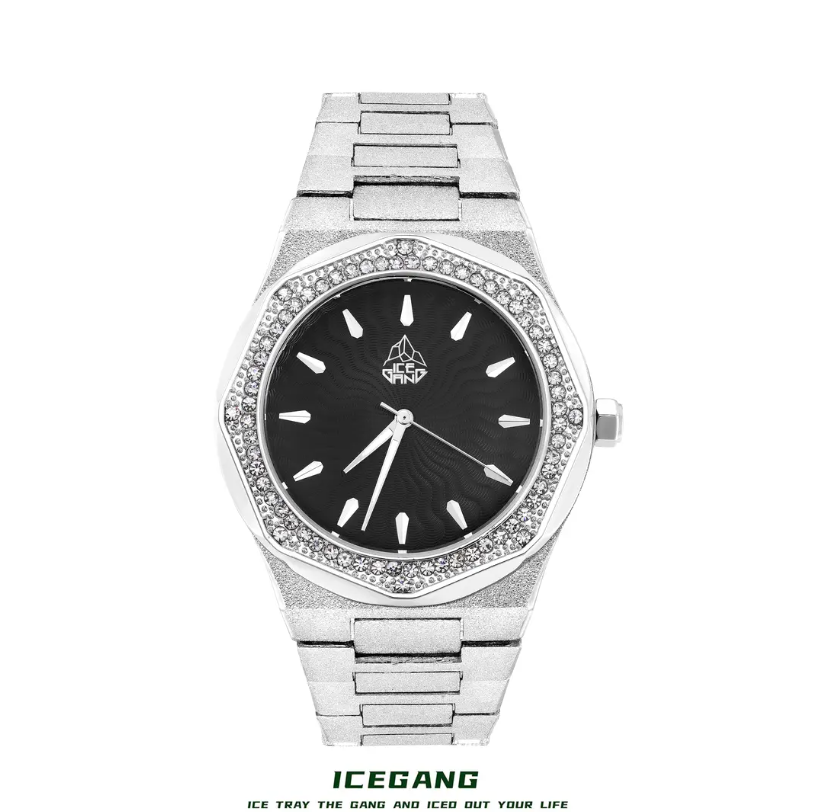 ICEGANG Sun God Series Frosted Gold Full Diamond Watch