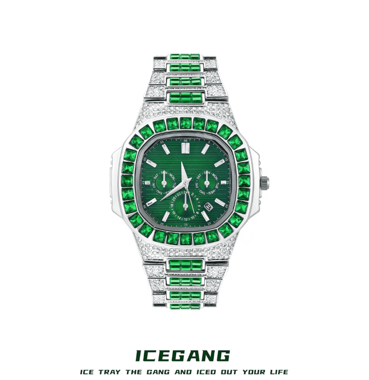 ICEGANG Nautilus Colored Gemstone and Full Diamond Watch Collection - icegang.us