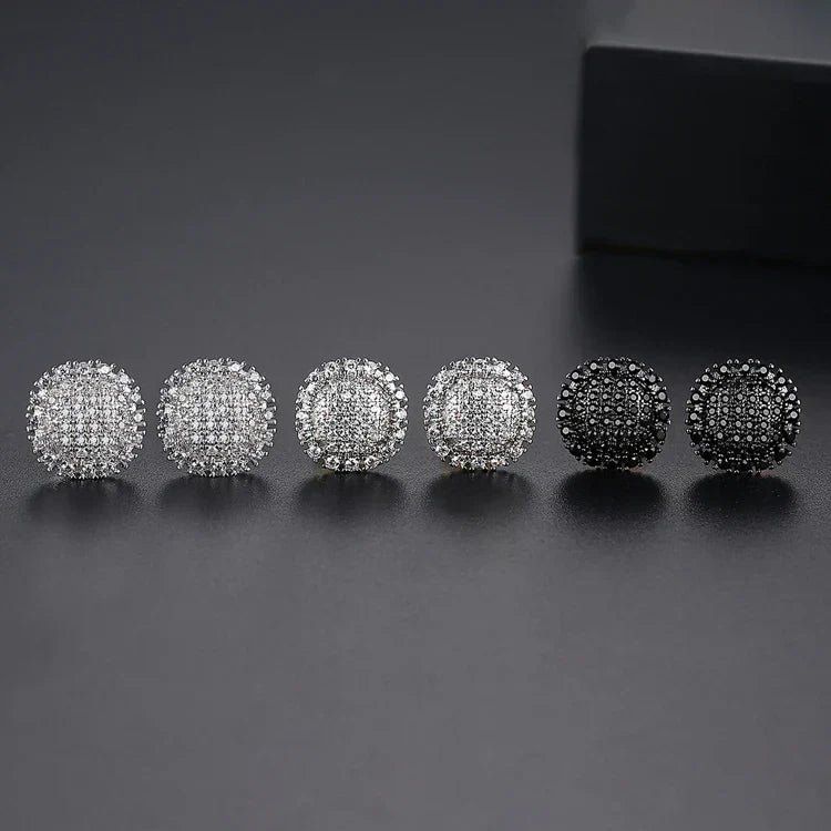 Men's Moissanite Round Stud Earrings - icegang.us
