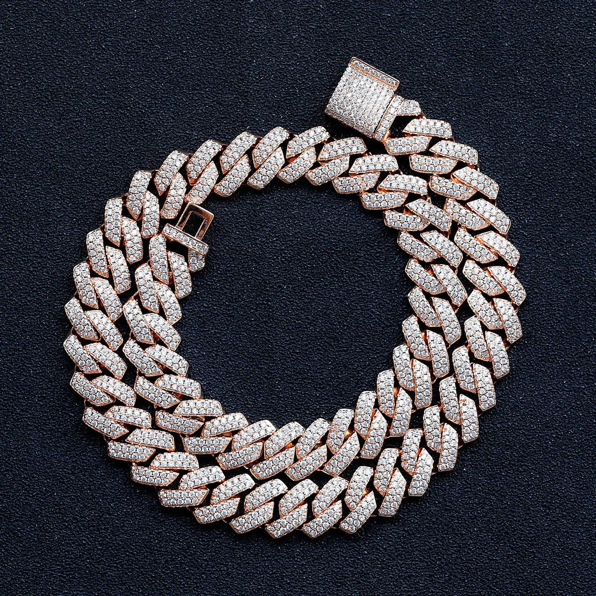 Men's Gold Moissanite Strong Prong Cuban Link Chain - icegang.us