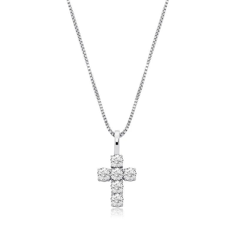 Men's Moissanite d Mini Cross Pendant Chain - icegang.us