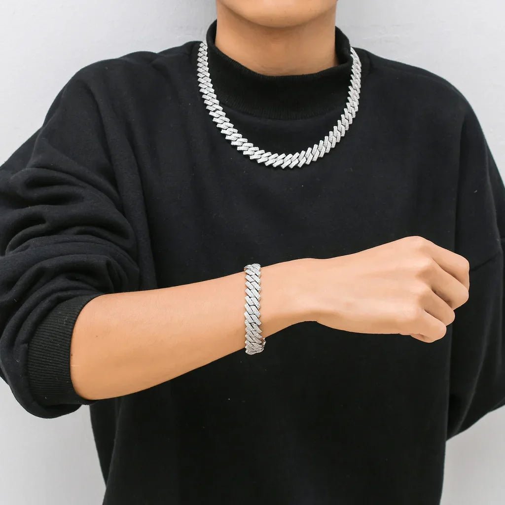 Men's White Gold Moissanite Cuban Link Chain - icegang.us