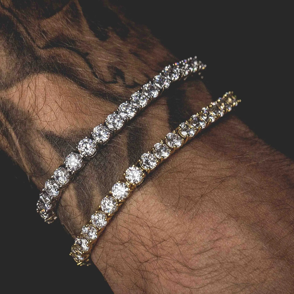 Men's Moissanite Cubic Zirconia Tennis Bracelet - icegang.us