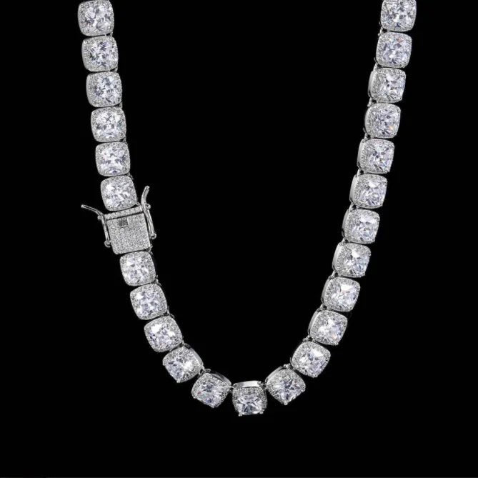 Men's Moissanite Square Clustered Tennis Chain - icegang.us