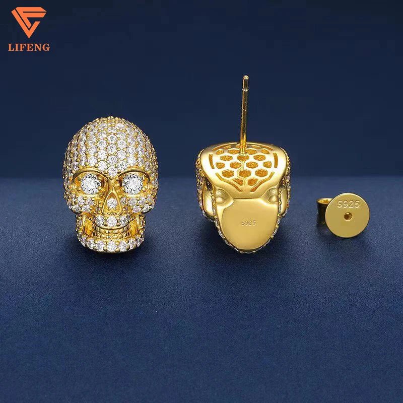 Moissanite Paved Skull Earrings - icegang.us