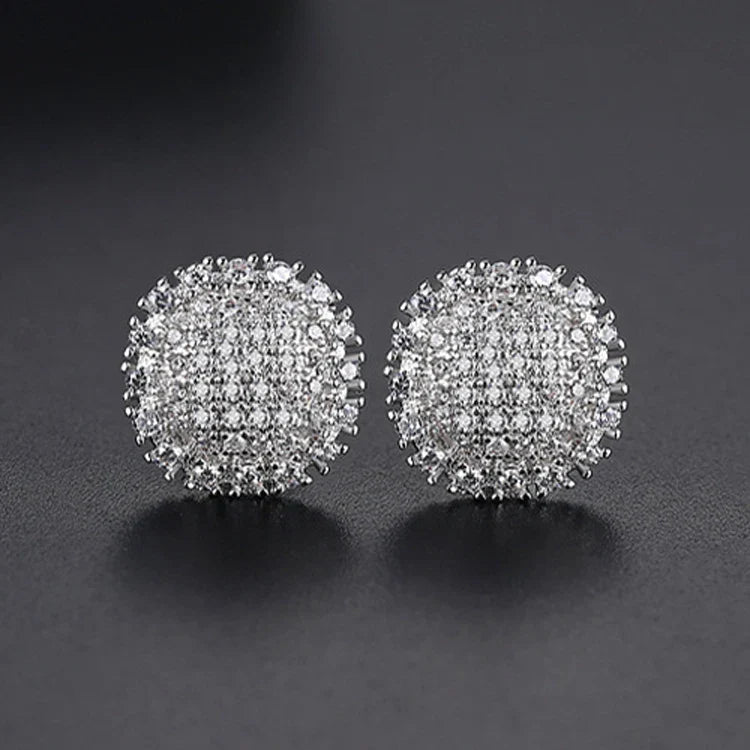 Men's Moissanite Round Stud Earrings - icegang.us