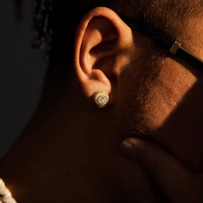 Men's Moissanite Halo Stud Earrings - icegang.us