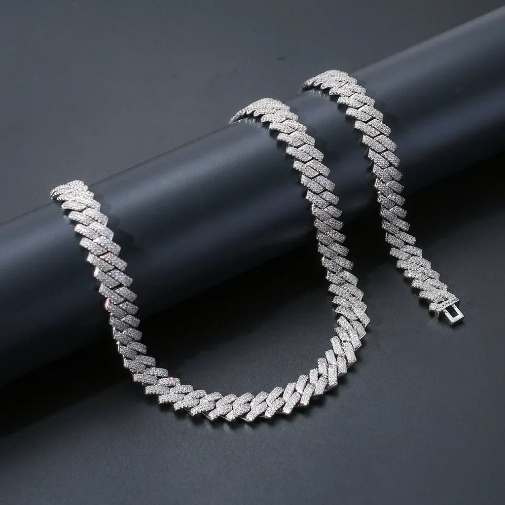 Men's White Gold Moissanite Cuban Link Chain - icegang.us