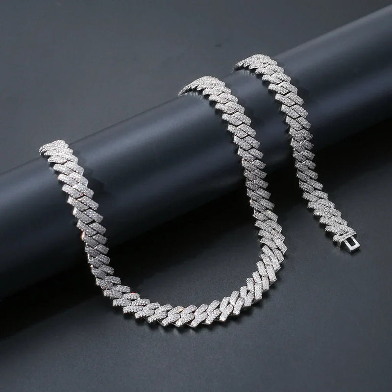 Men's White Gold Moissanite Cuban Link Chain - icegang.us