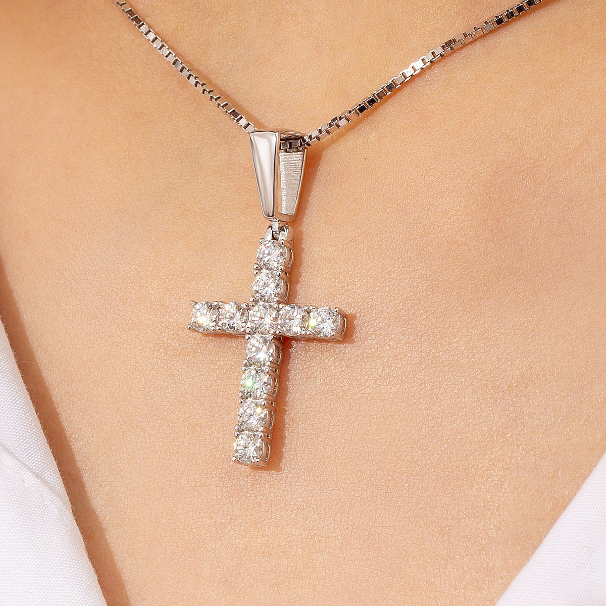 Men's White Gold Moissanite Jesus Piece Chain - icegang.us