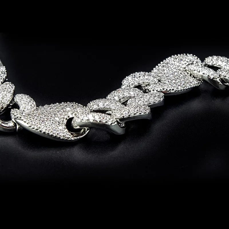 Men's White Gold Moissanite Cuban Link Bracelet - icegang.us