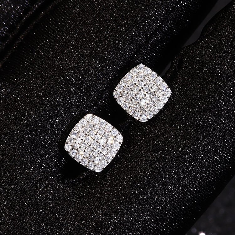 Men's Moissanite Square Stud Earrings - icegang.us