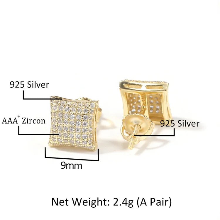 Square Stud Earrings - icegang.us