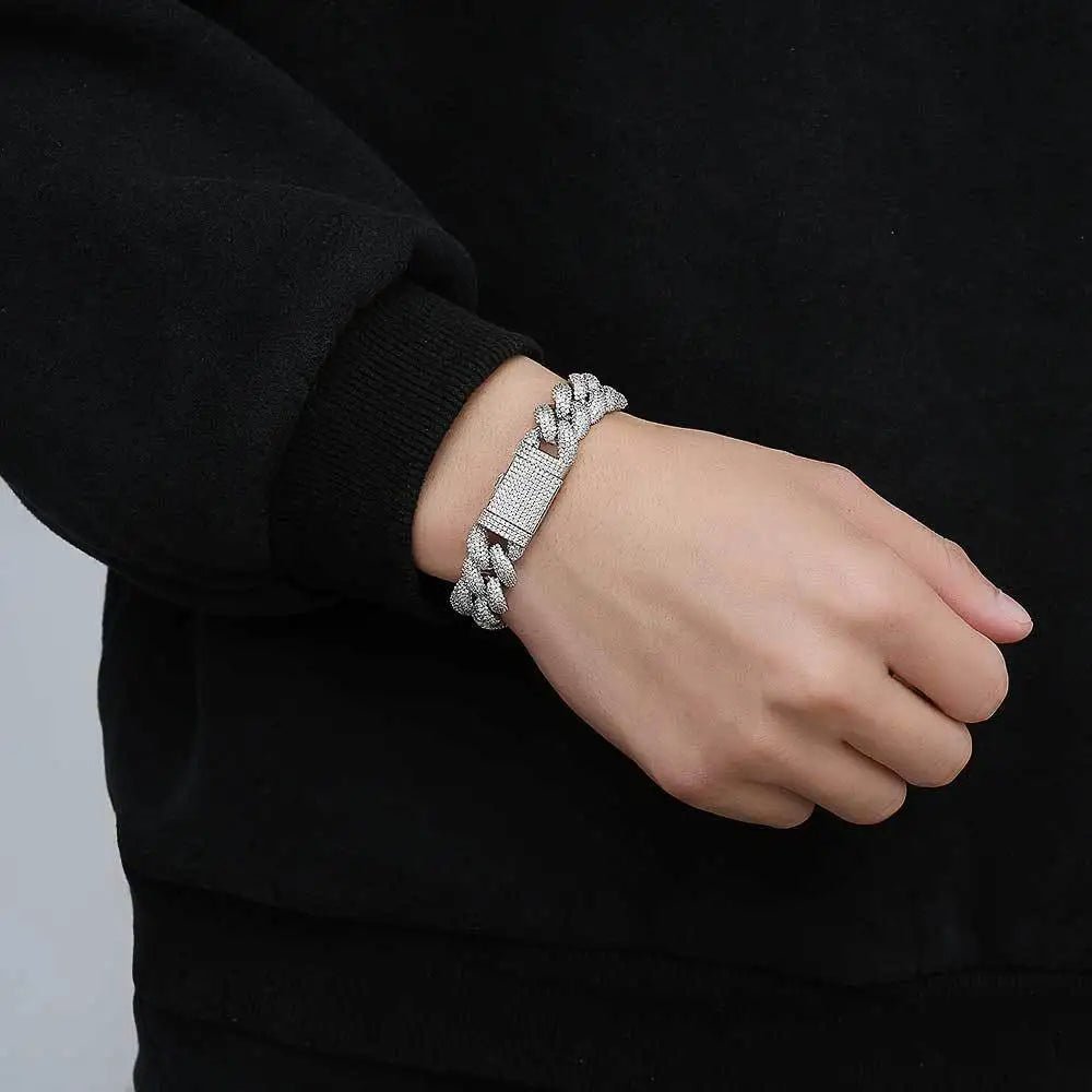 Thick Moissanite Paved Miami Cuban Link Bracelet - icegang.us