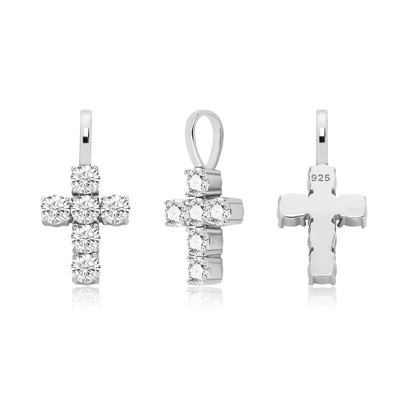 Men's Moissanite d Mini Cross Pendant Chain - icegang.us