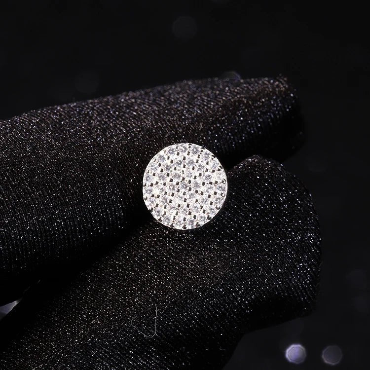 Men's Sterling Silver Moissanite Round Stud Earrings - icegang.us