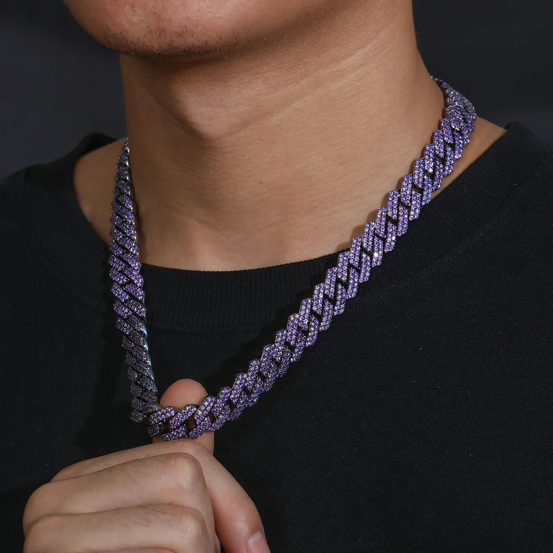 Men's Purple Moissanite Cuban Chain - icegang.us