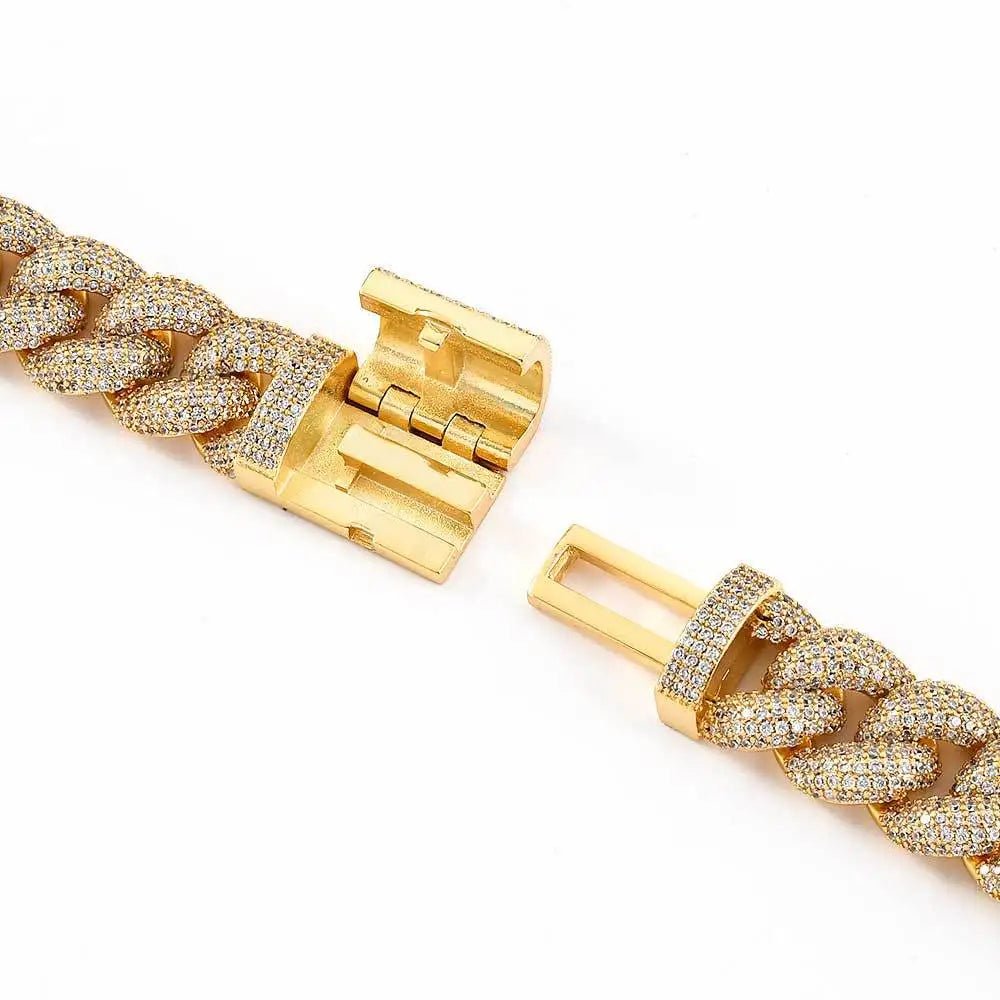 Thick Moissanite Paved Miami Cuban Link Bracelet - icegang.us