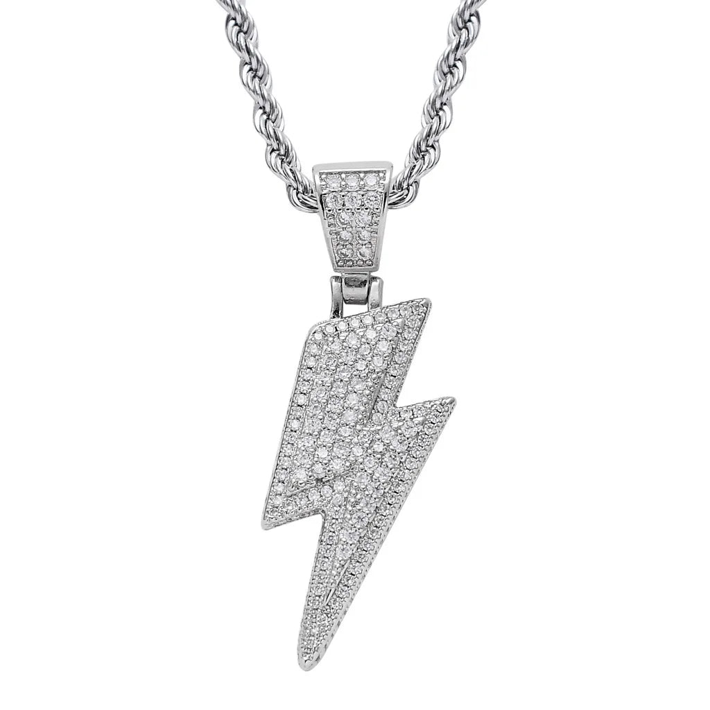 Men's Moissanite Lightning Bold Pendant Chain - icegang.us