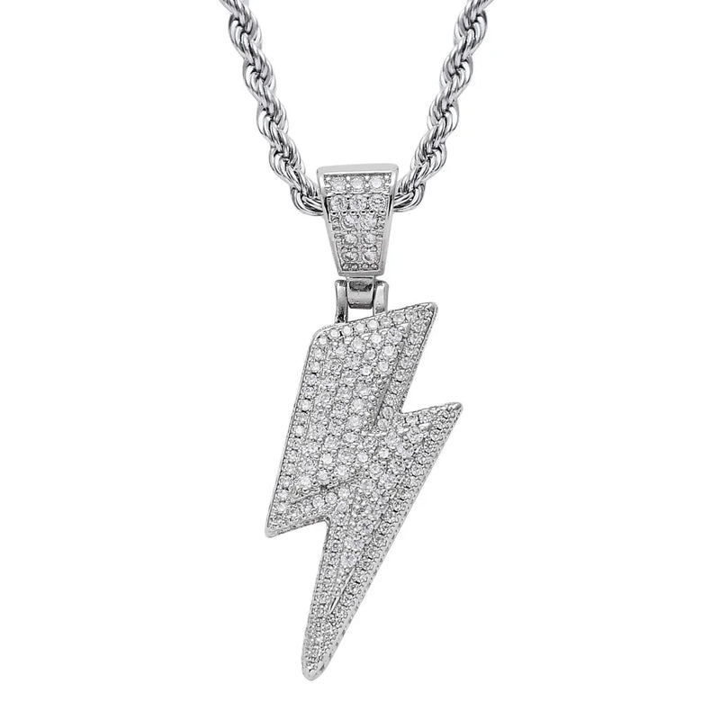 Men's Moissanite Lightning Bold Pendant Chain - icegang.us