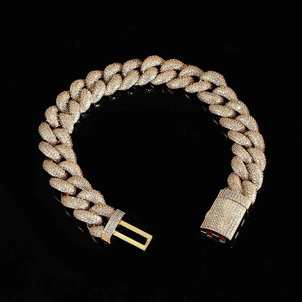 Thick Moissanite Paved Miami Cuban Link Bracelet - icegang.us