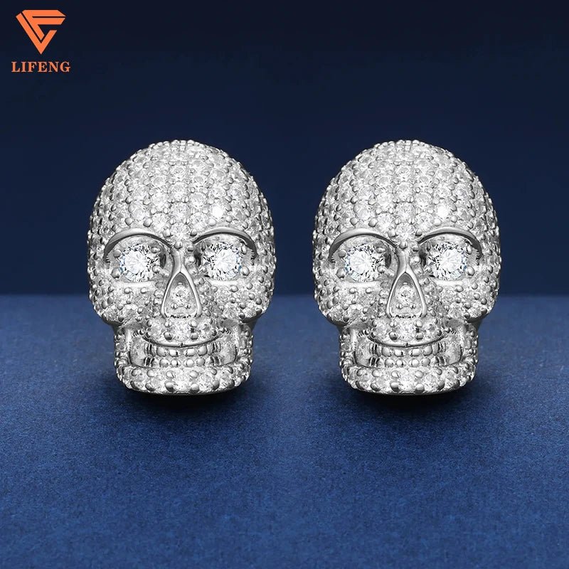 Moissanite Paved Skull Earrings - icegang.us