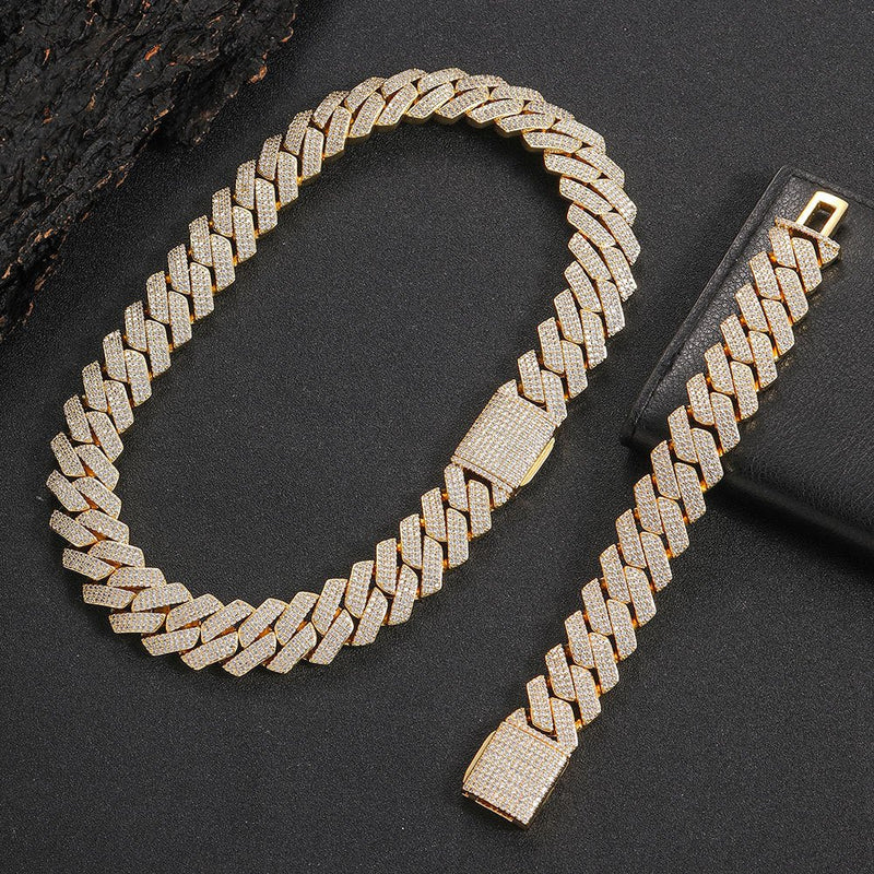 Men's Gold Plated Moissanite Cuban Link Chain - icegang.us