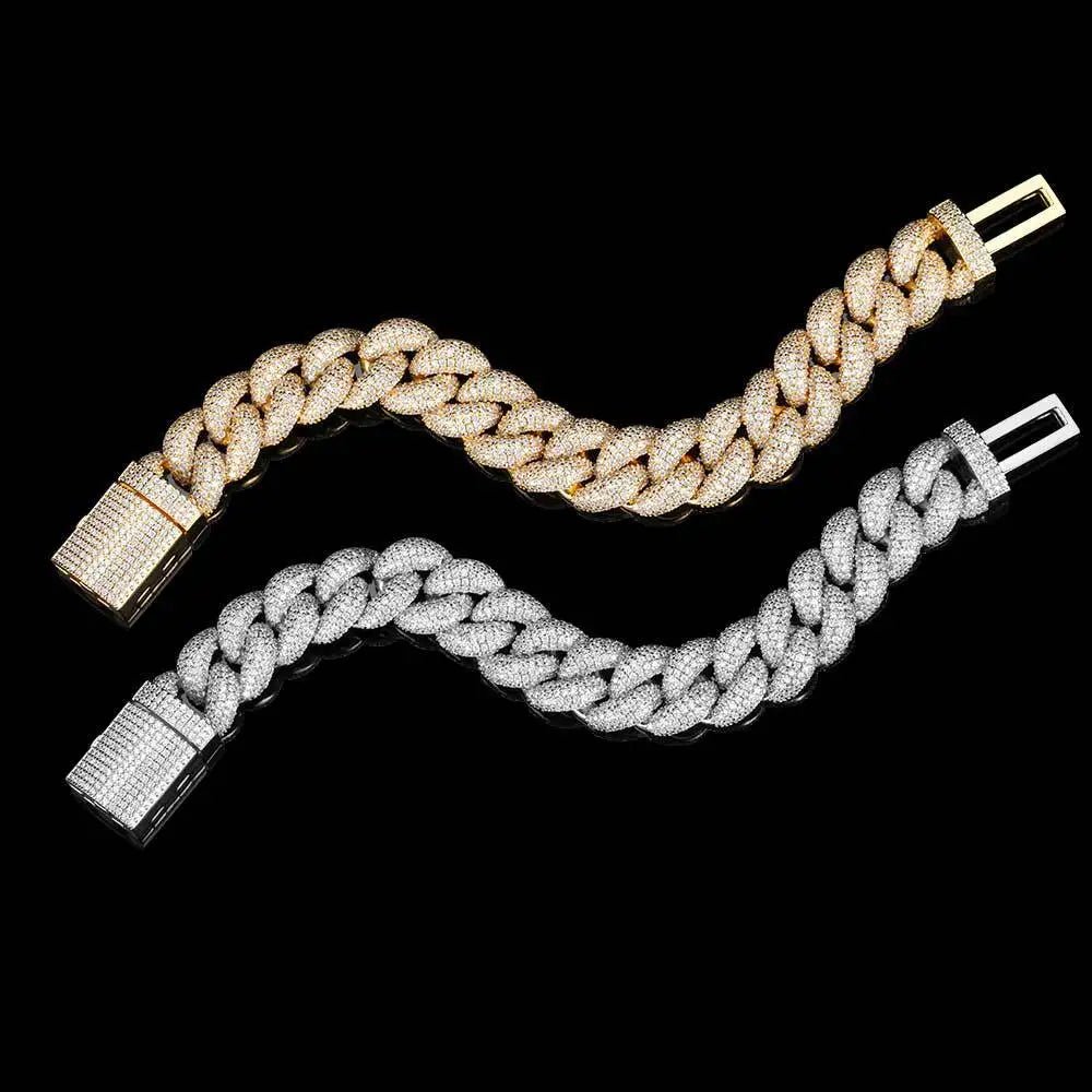 Thick Moissanite Paved Miami Cuban Link Bracelet - icegang.us