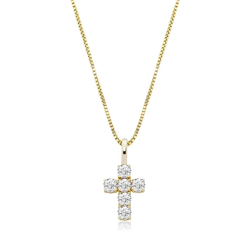 Men's Moissanite d Mini Cross Pendant Chain - icegang.us