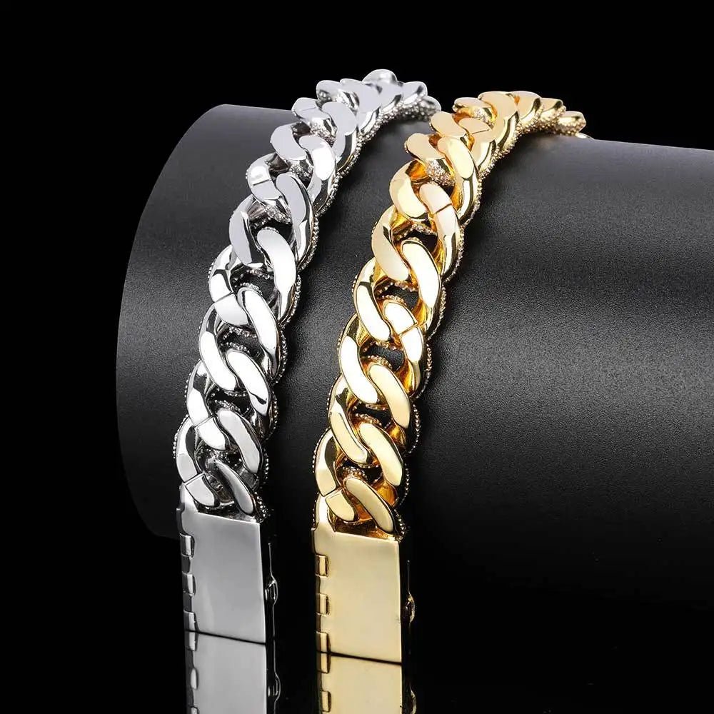 Thick Moissanite Paved Miami Cuban Link Bracelet - icegang.us
