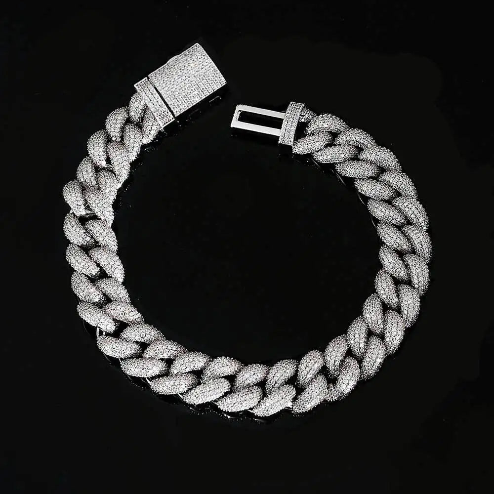 Thick Moissanite Paved Miami Cuban Link Bracelet - icegang.us