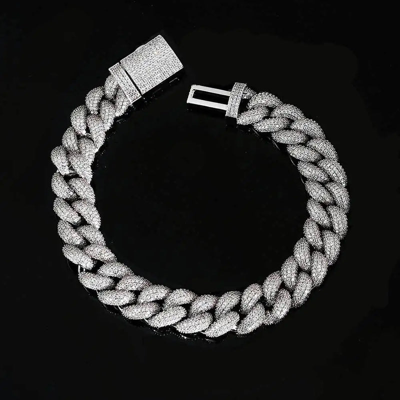 Thick Moissanite Paved Miami Cuban Link Bracelet - icegang.us