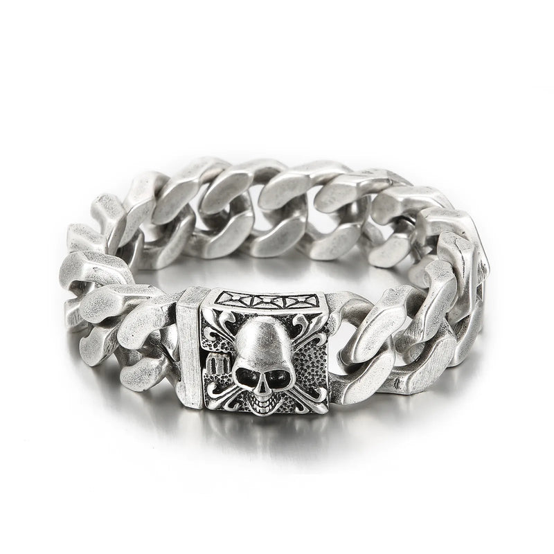 20mm Cuban Link Skull Bracelet - icegang.us