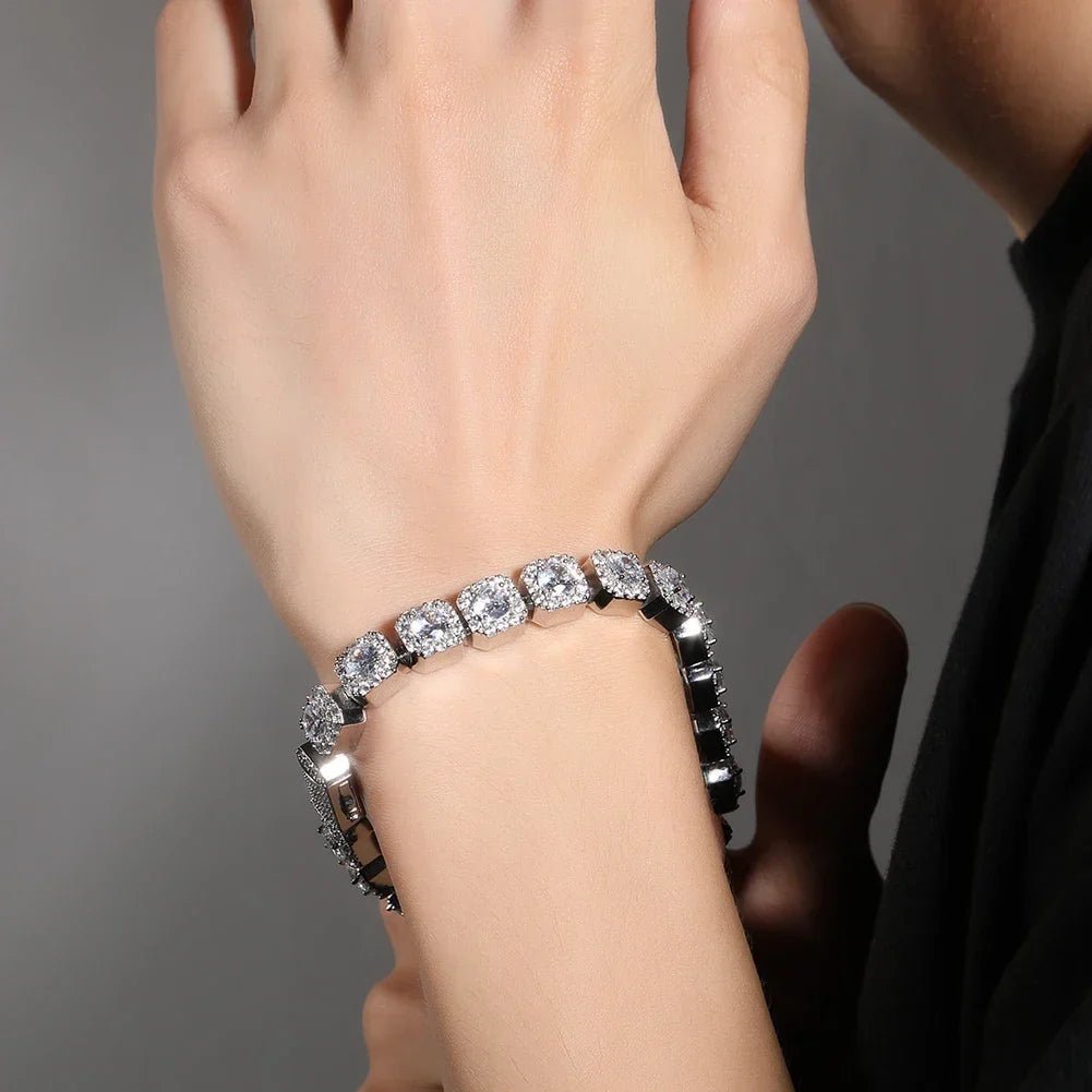 10mm Square Clustered Men's Bracelet - icegang.us