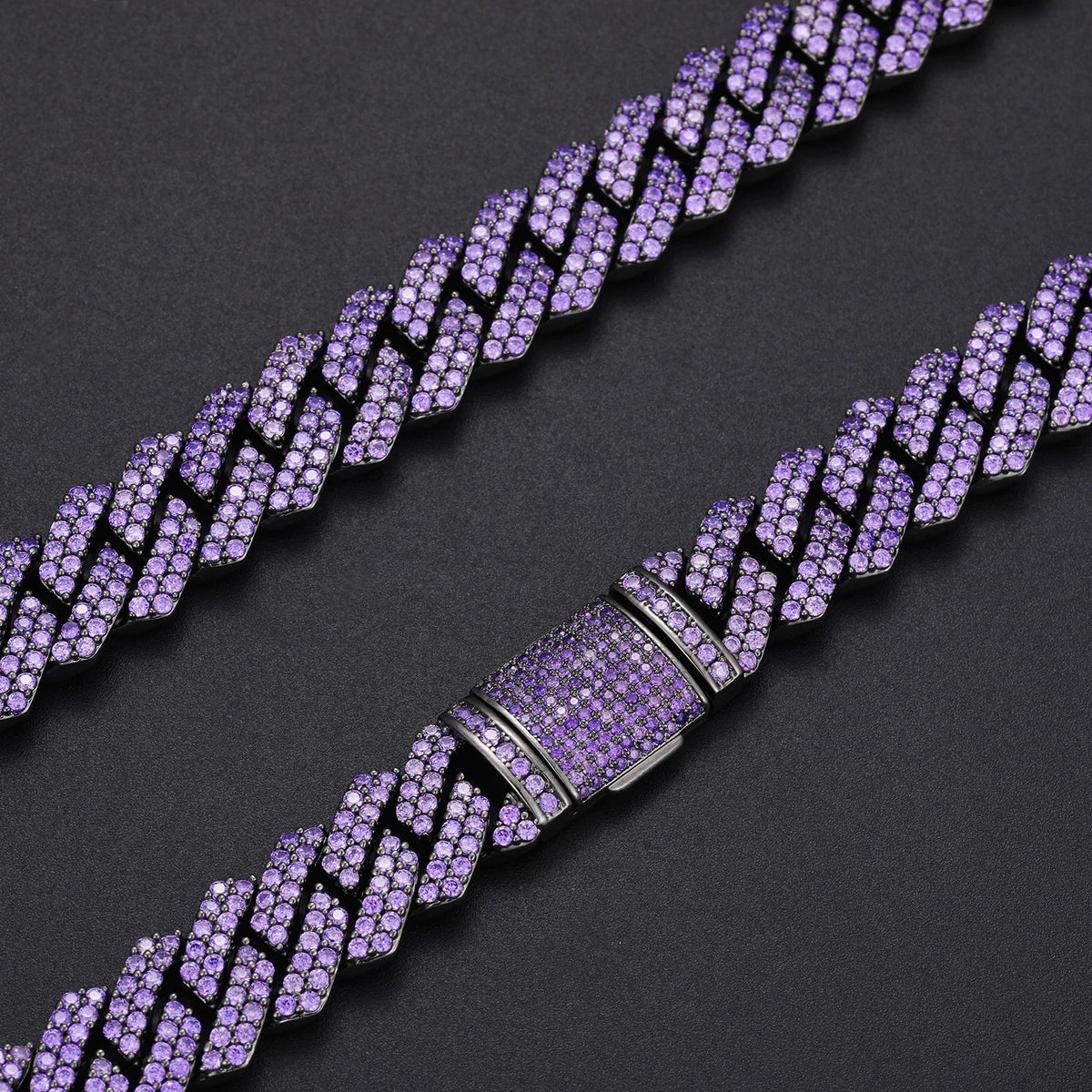Men's Purple Moissanite Cuban Chain - icegang.us