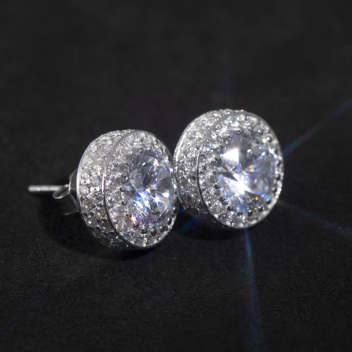 Men's Moissanite Halo Stud Earrings - icegang.us