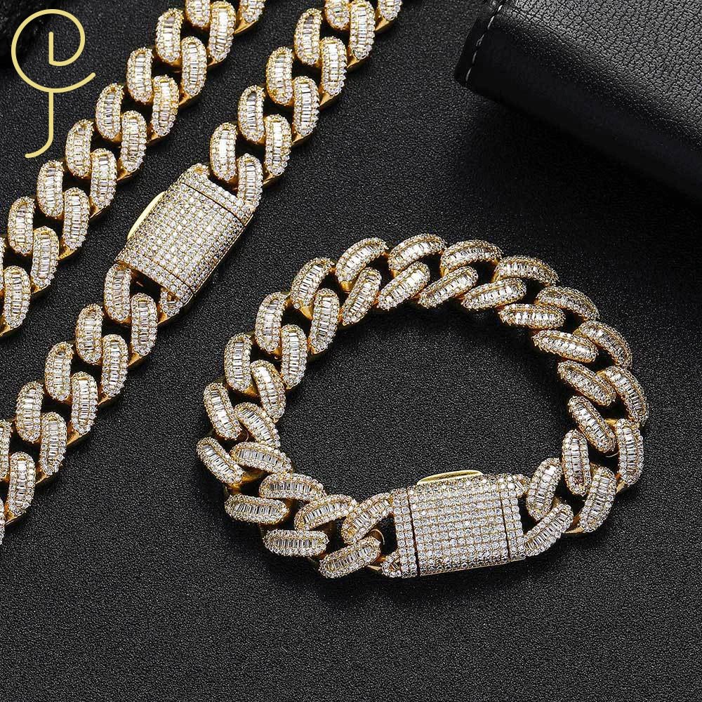 Men's Gold Moissanite Box Buckle Bracelet - icegang.us